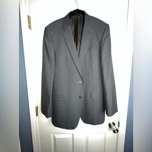 Kenneth Cole Mens 43L Wool Sportcoat Suit Jacket 2-Button Blazer Gray Stripe 43